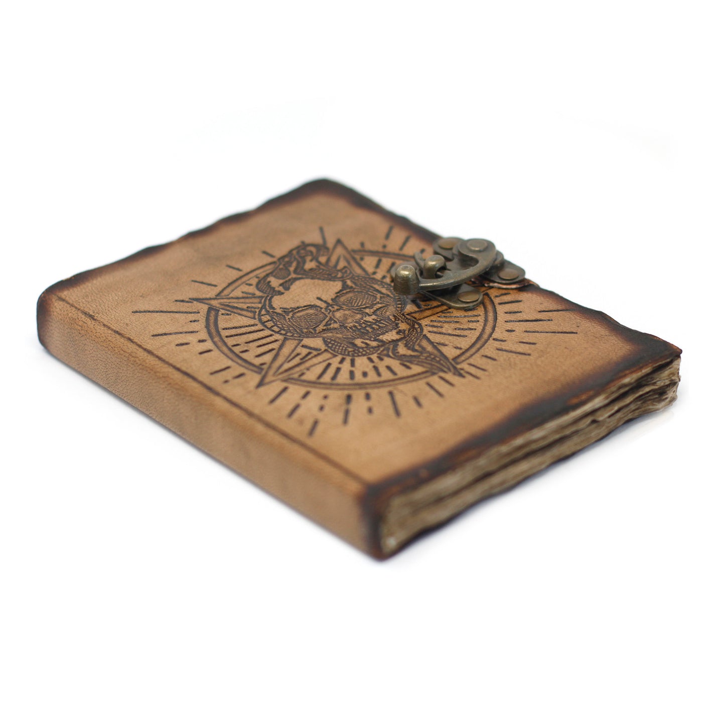 Leather Pentagram Skull Notebook
