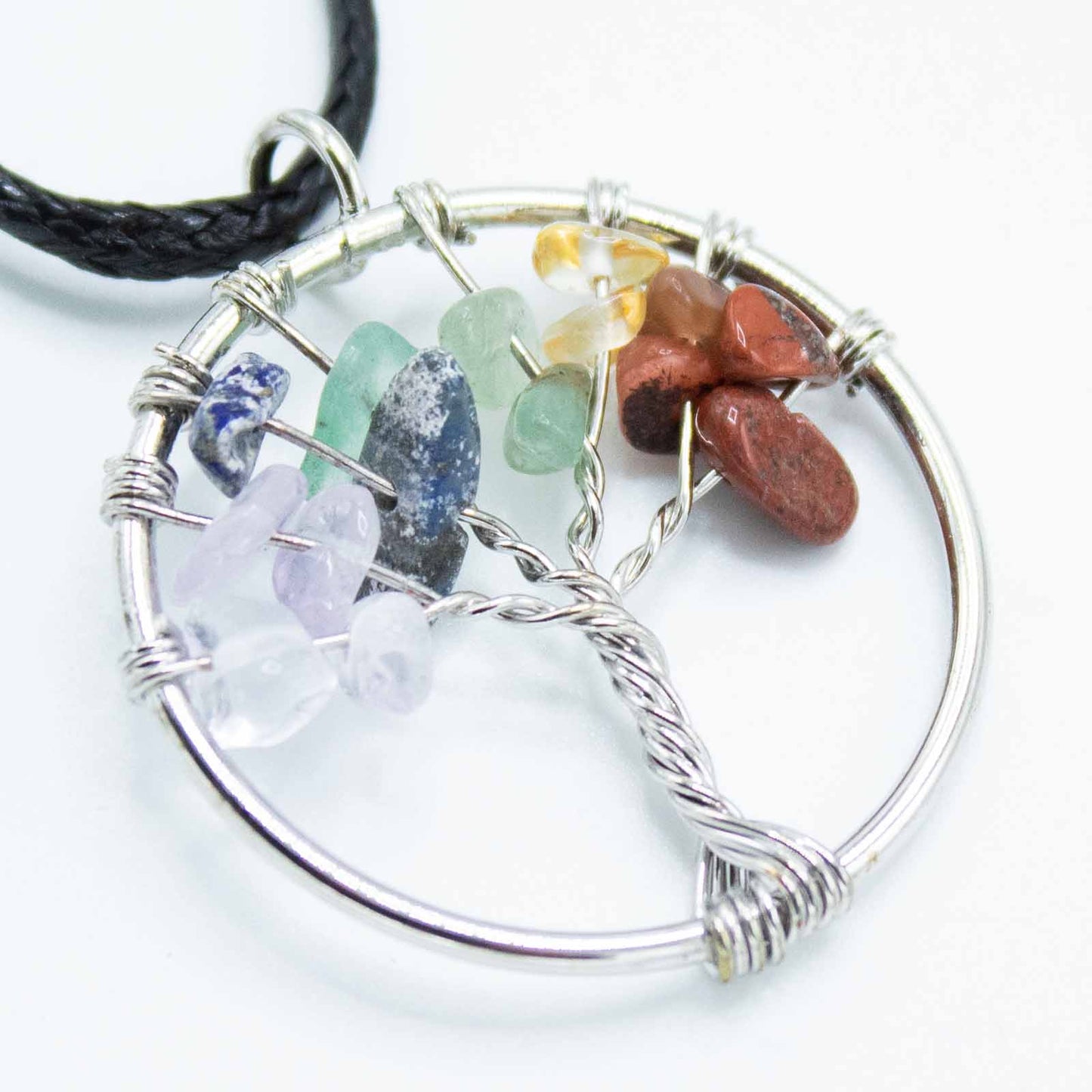Tree of Life Pendant - Crystal Chip Necklace