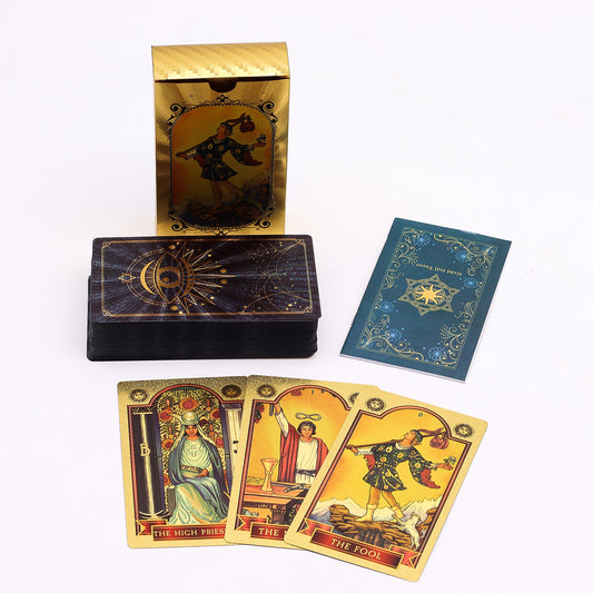 Blue & Gold Foil Tarot Card Set - All Seeing Eye