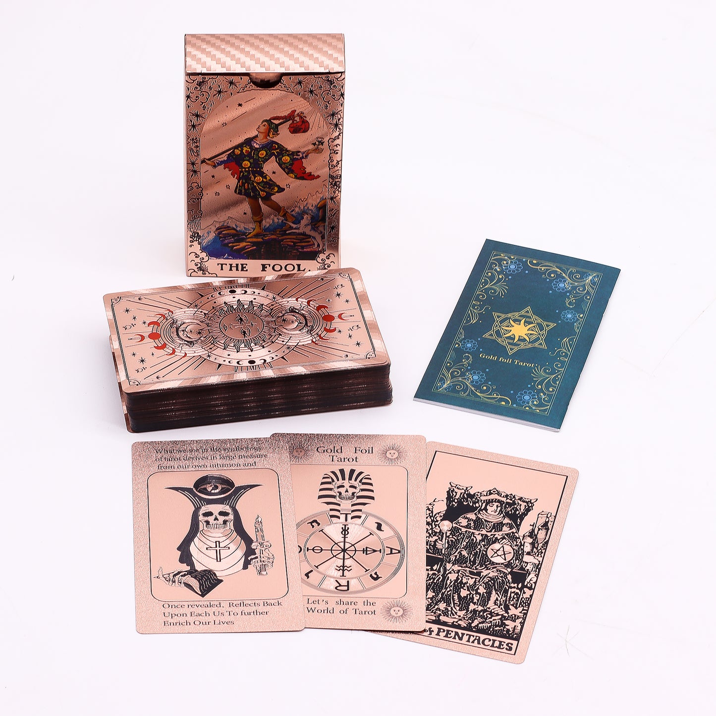 Rose Gold Foil Tarot Card Set - Moon Phase