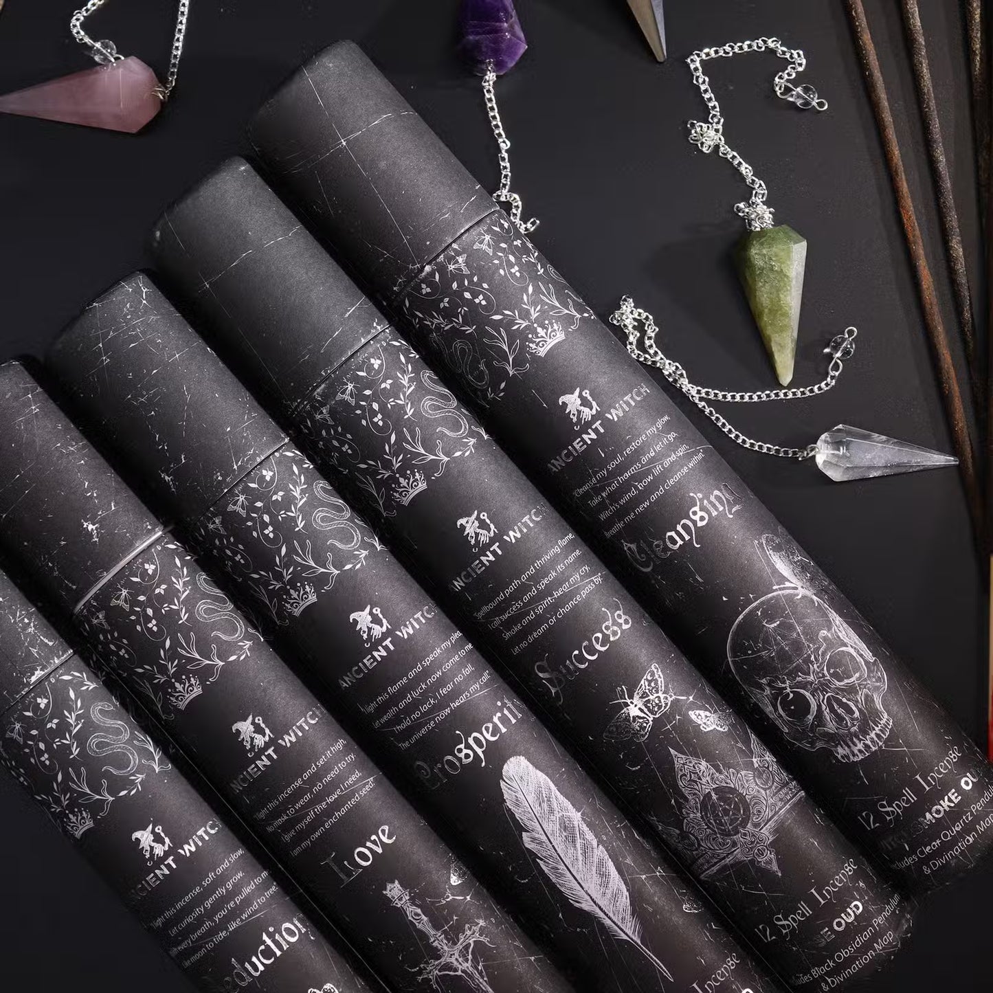 Incense & Divination Set - Seduction - Amethyst Pendulum