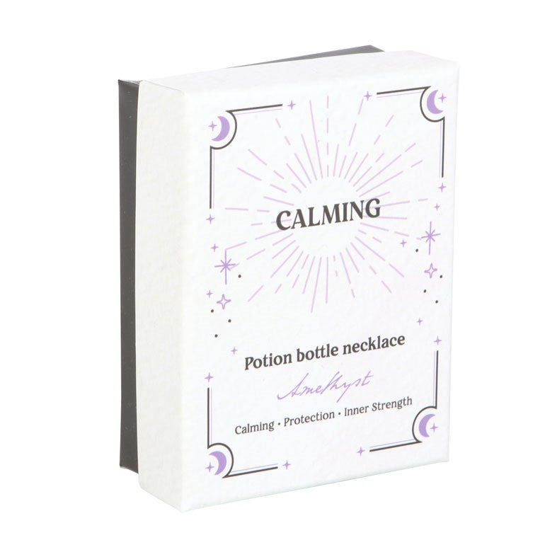 Amethyst Crystal Chip Potion Bottle Necklace