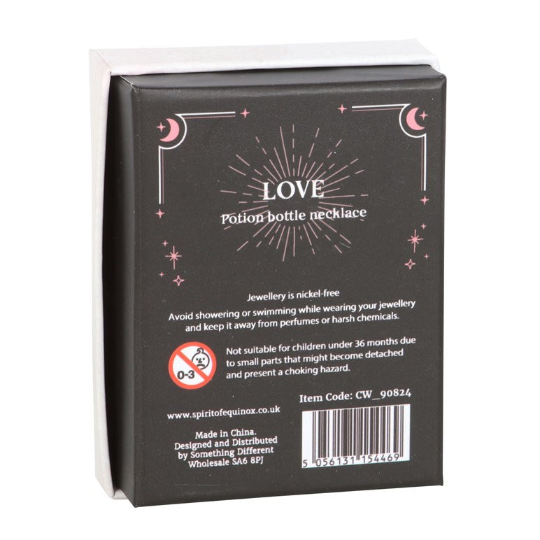 Rose Quartz Crystal Chip Potion Bottle Necklace