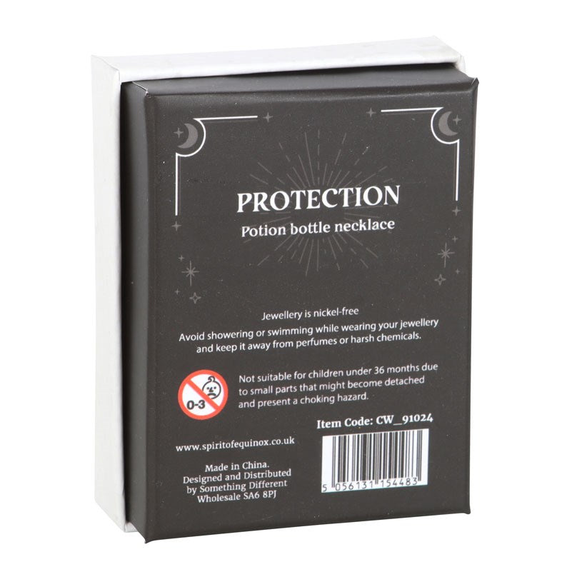 Black Obsidian Crystal Chip Potion Bottle Necklace