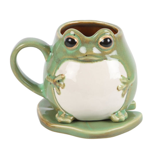 Froggy Shaped Mug and Lily Pad Saucer
