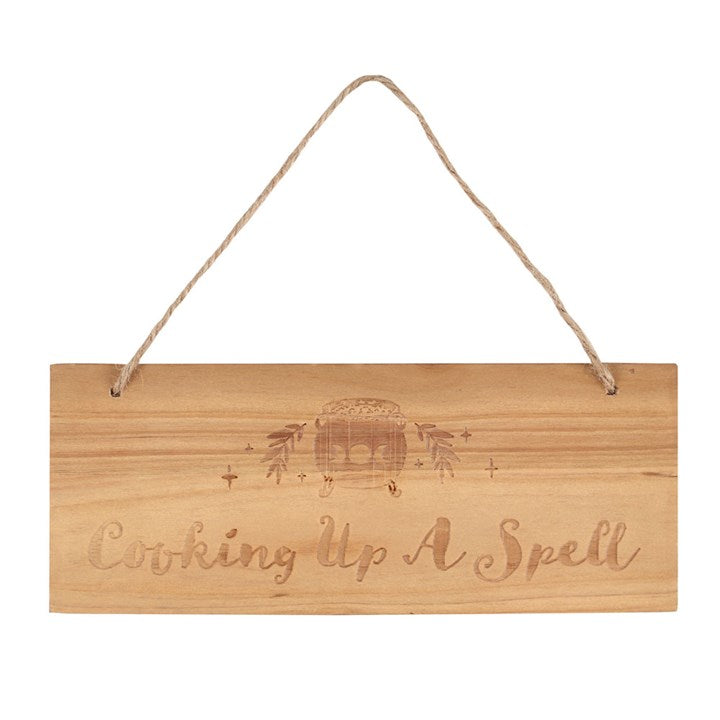 Cooking Up A Spell Wooden Hanging Sign