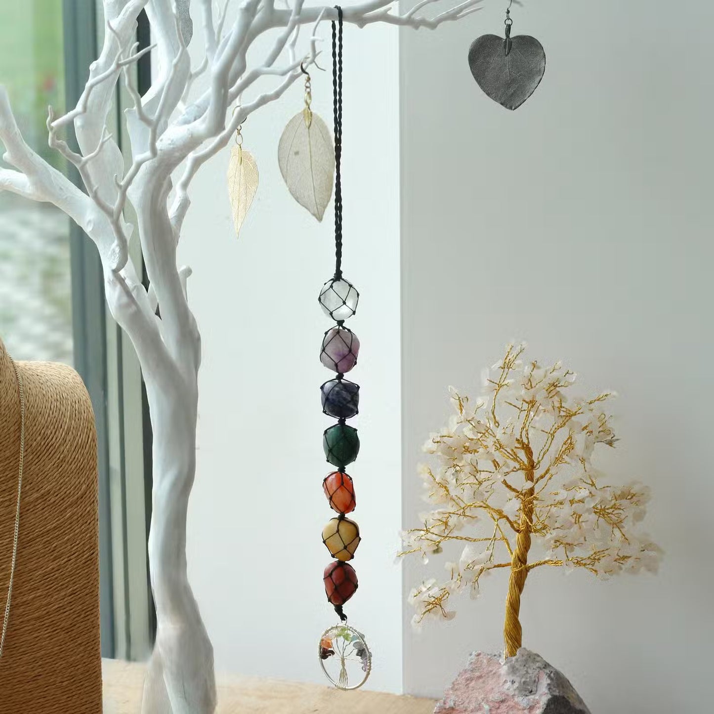 Tree of Life Hanging Chakra Stone Pendant