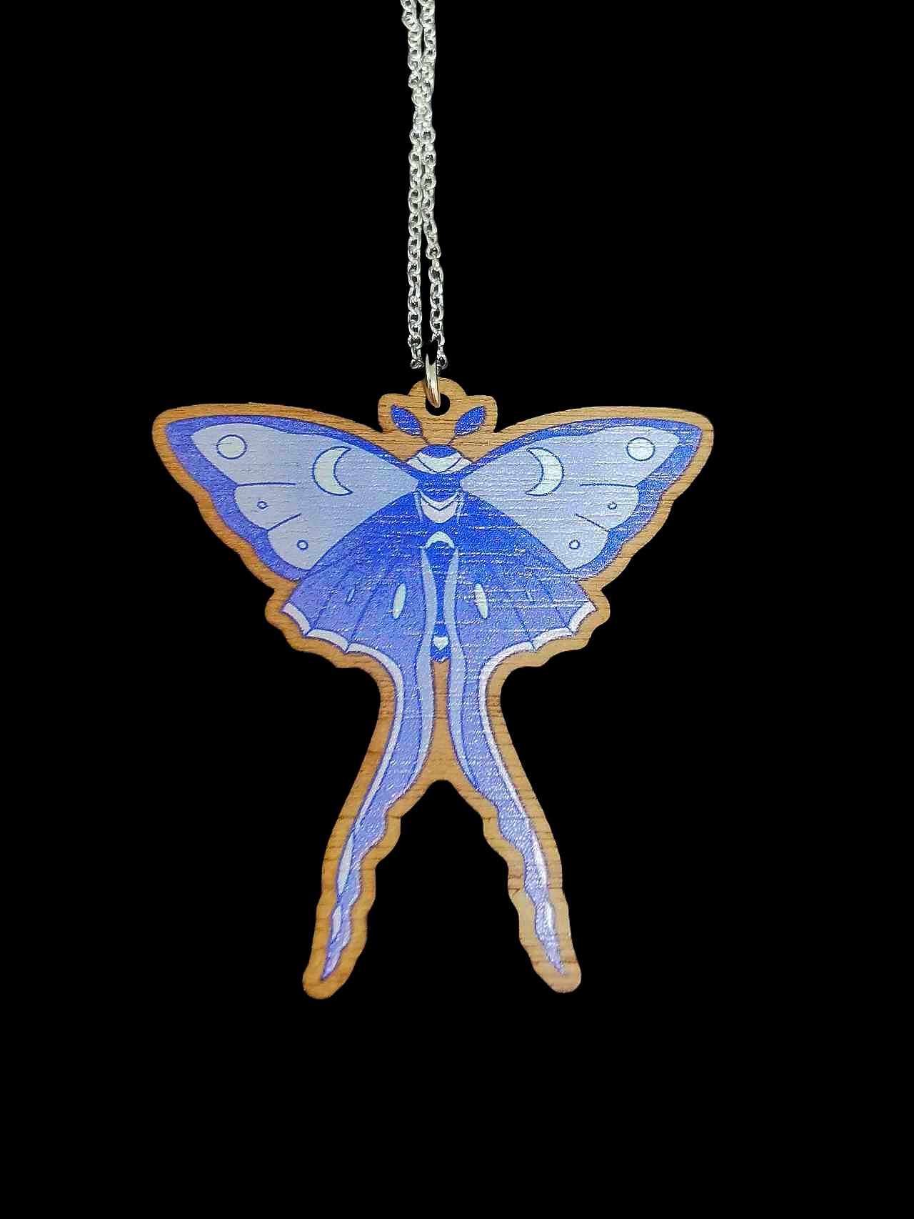 Lunar Moth Silver Plated Necklace