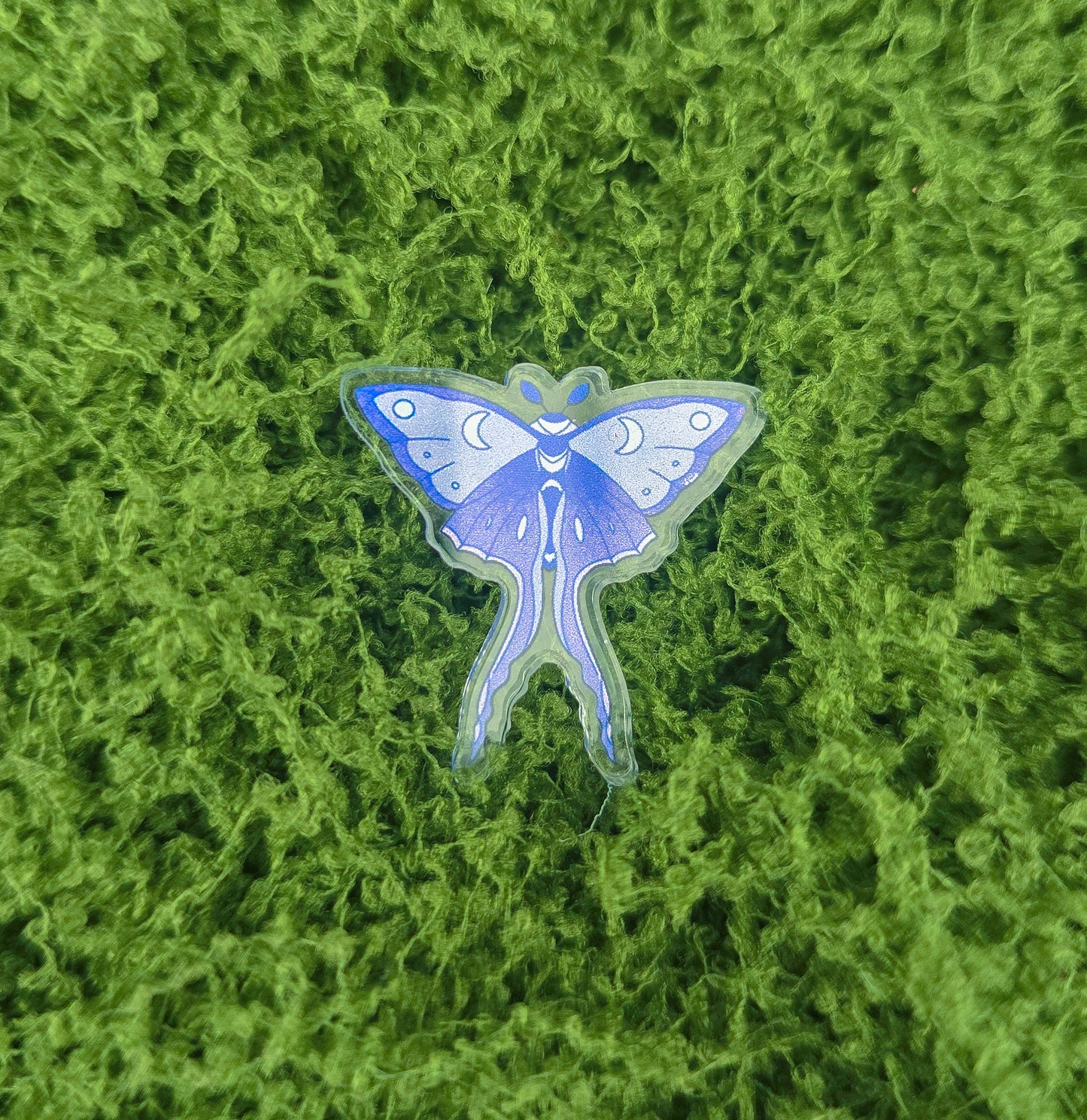 Recycled Acrylic Lunar Moth Pin Badge