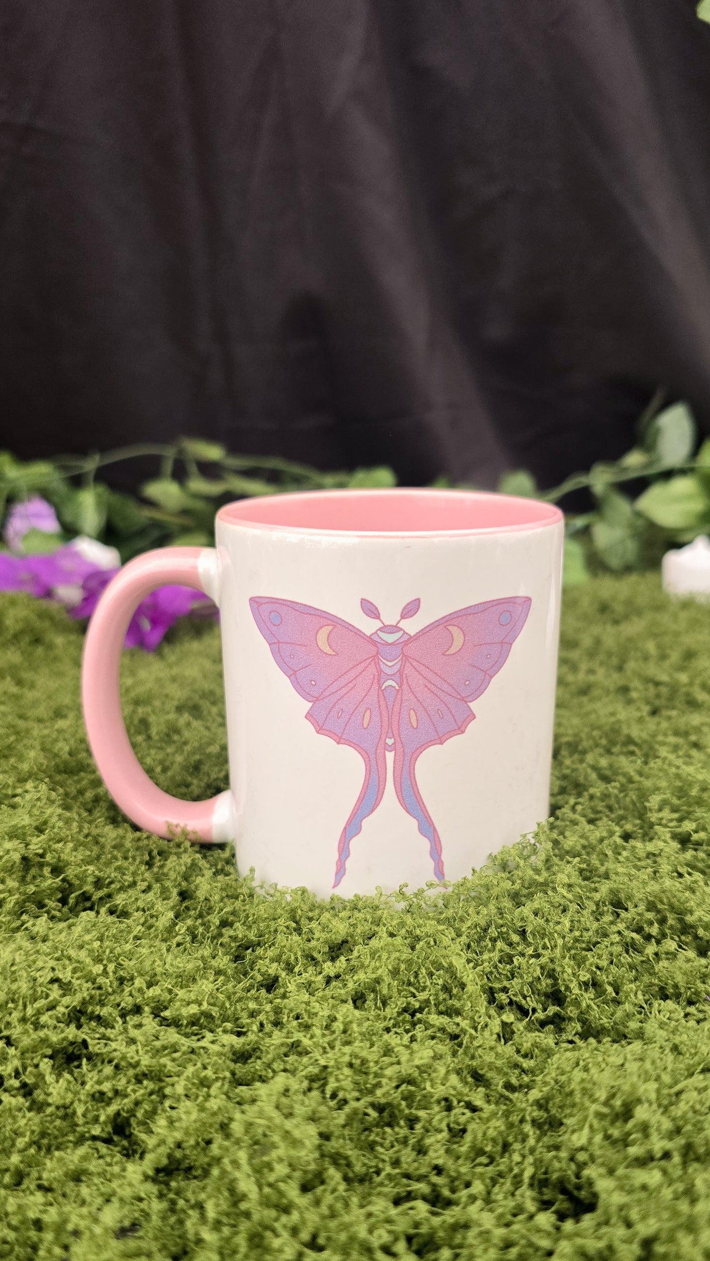 Pastel Moth Mug (Pink)