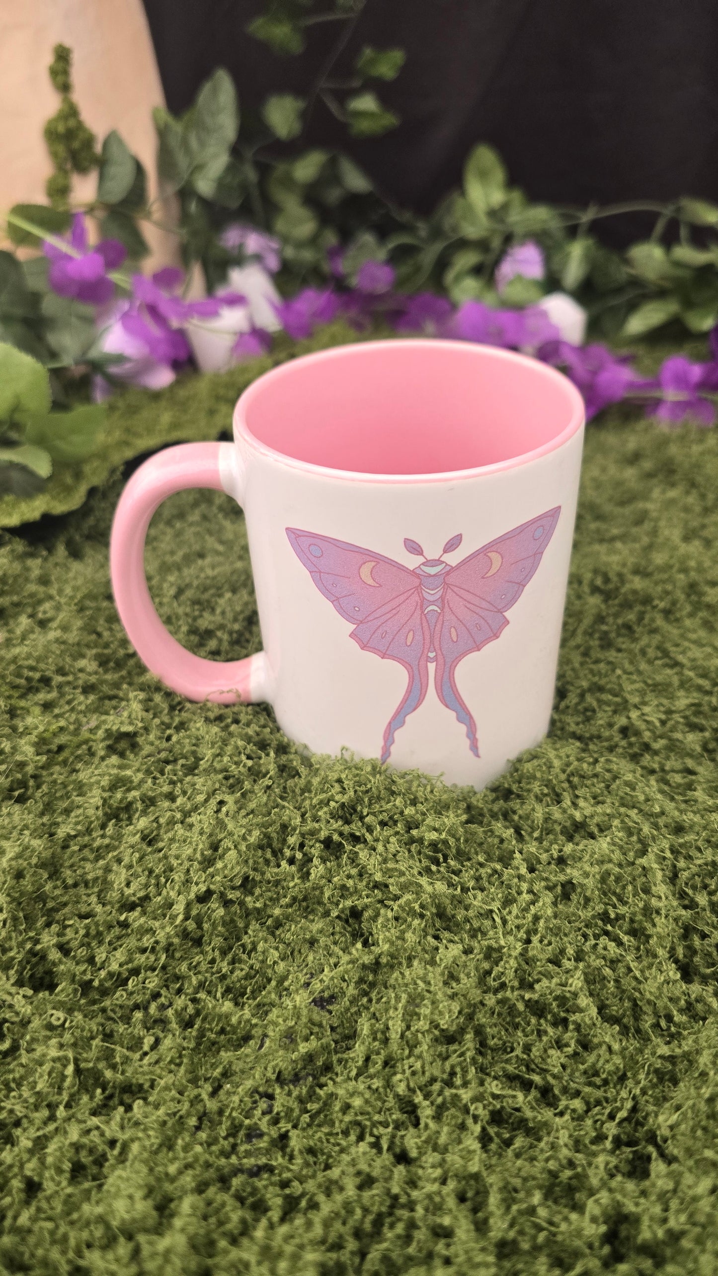 Pastel Moth Mug (Pink)