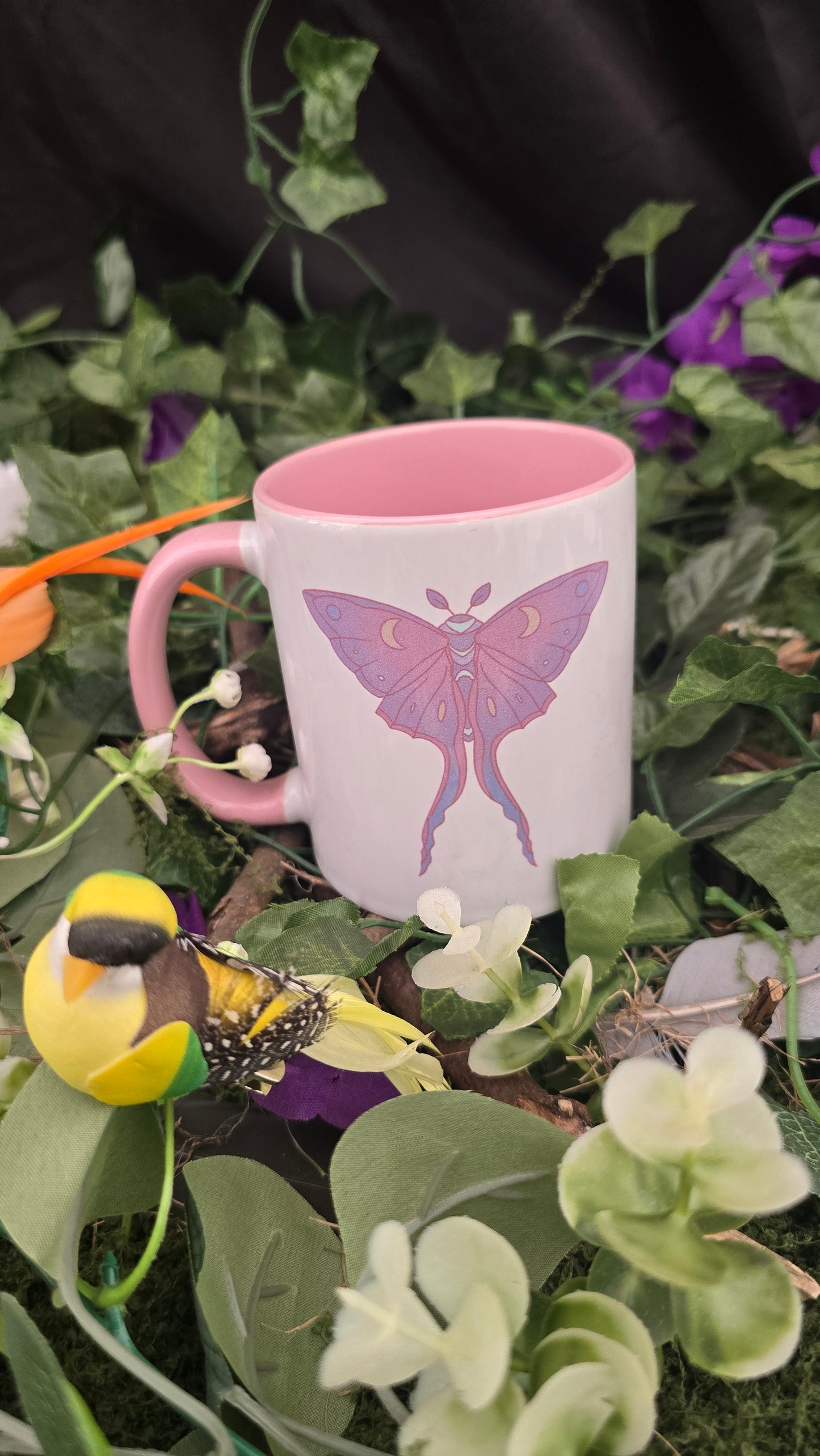 Pastel Moth Mug (Pink)