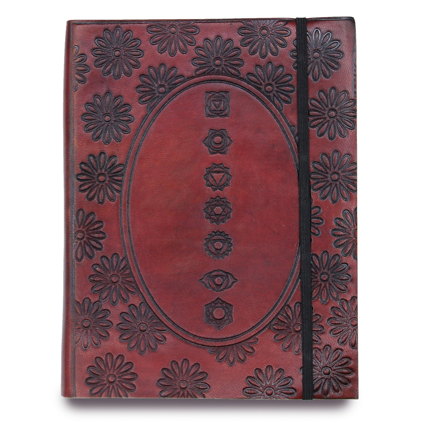 Vegan Chakra Mandala Leather Notebook