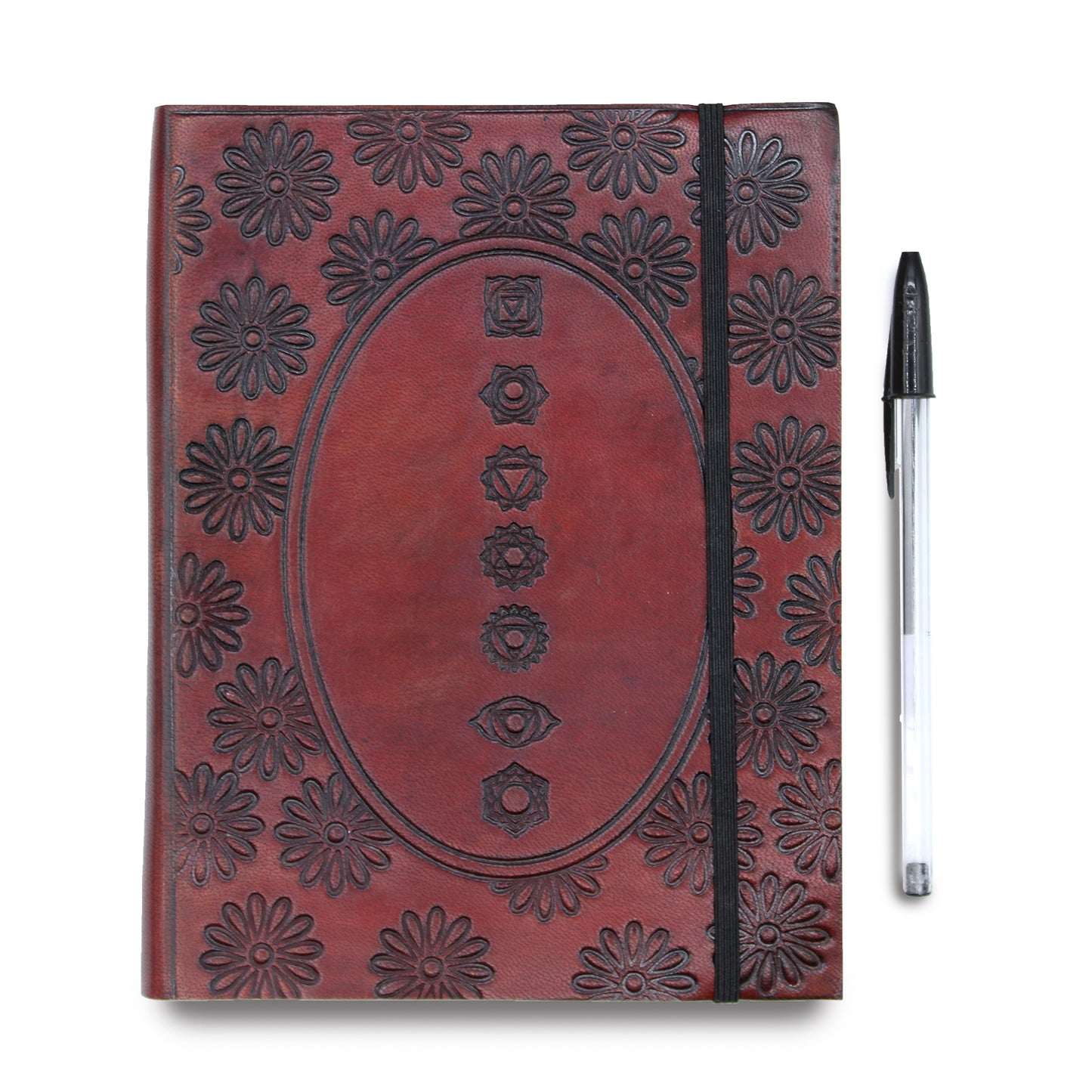 Vegan Chakra Mandala Leather Notebook