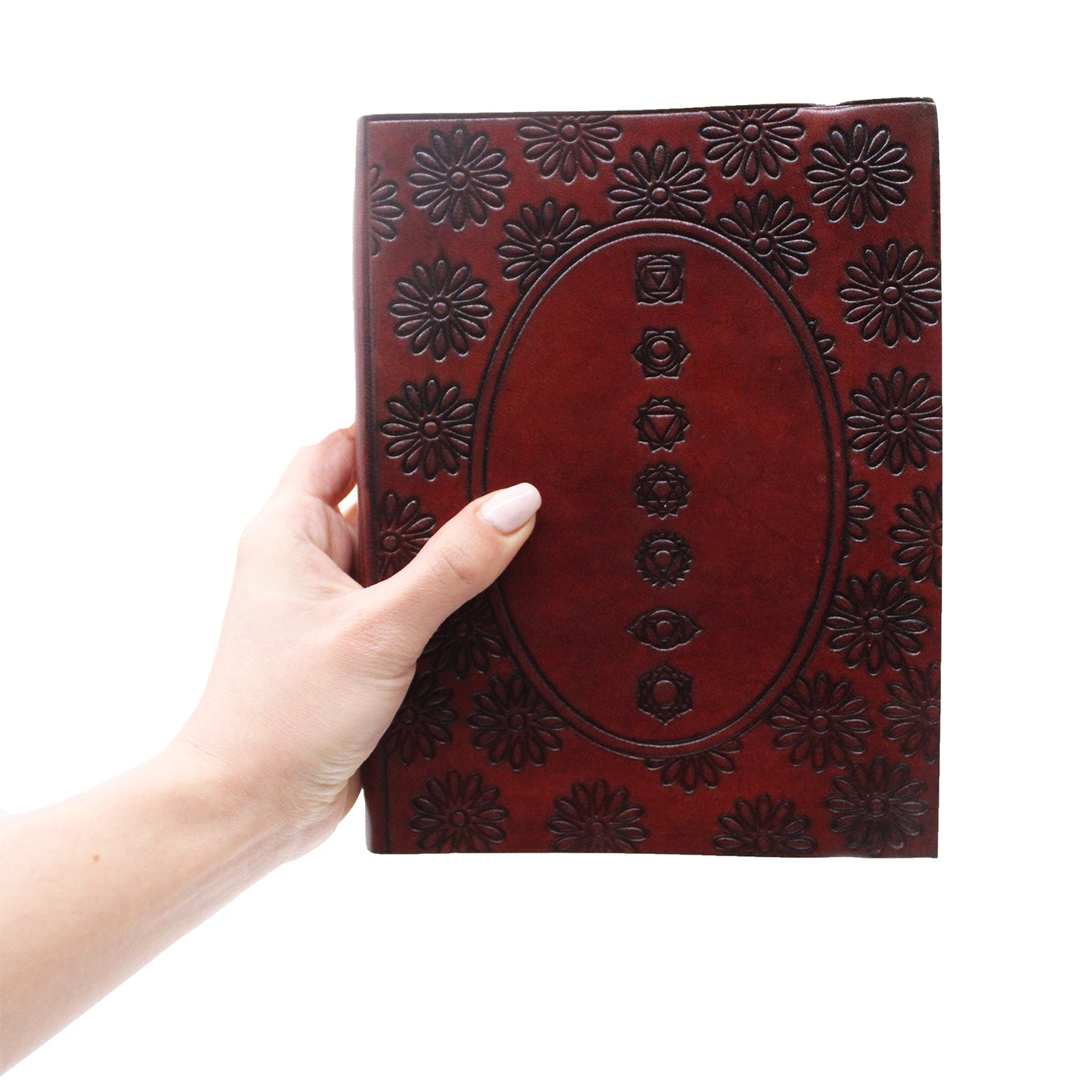 Vegan Chakra Mandala Leather Notebook