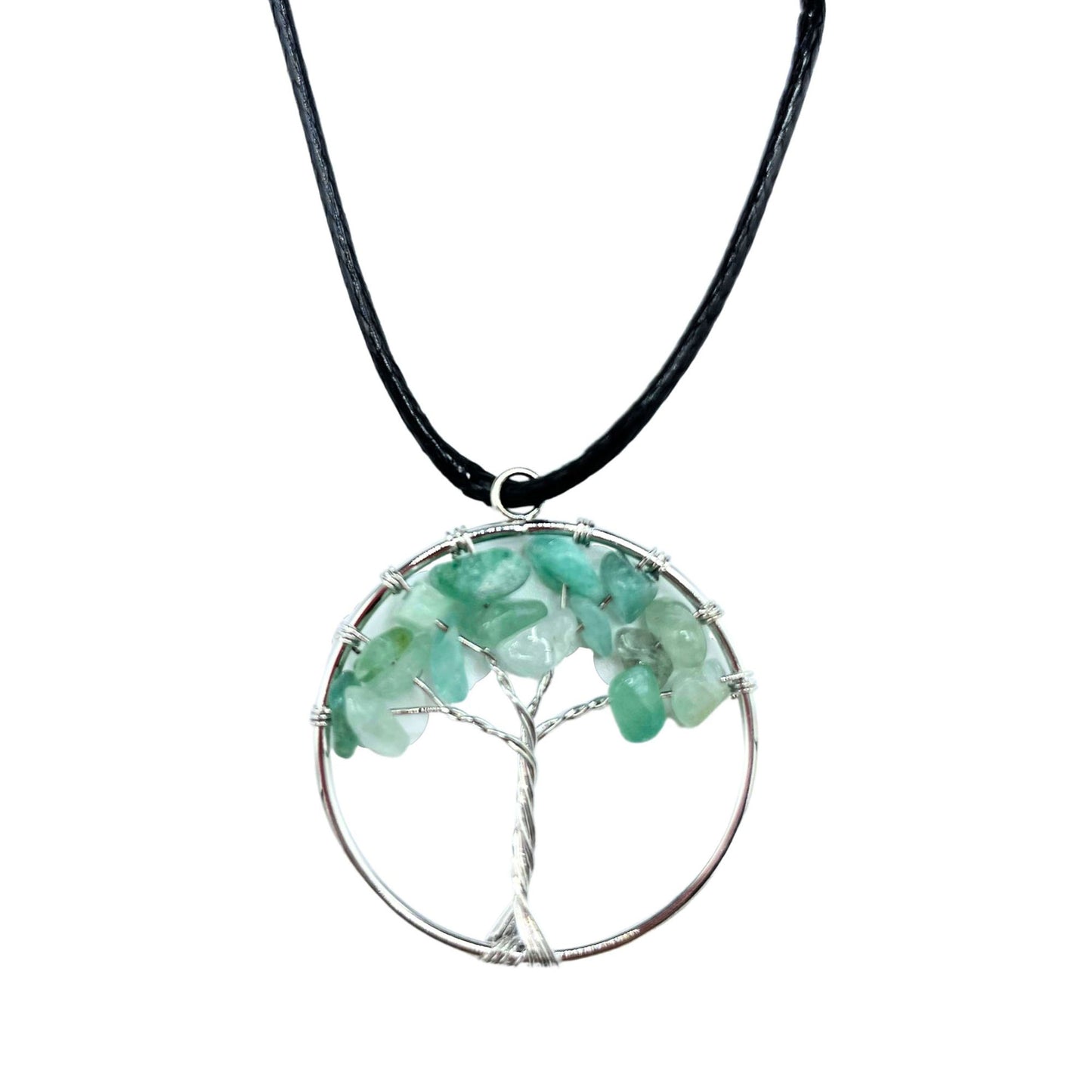 Tree of Life Pendant - Crystal Chip Necklace