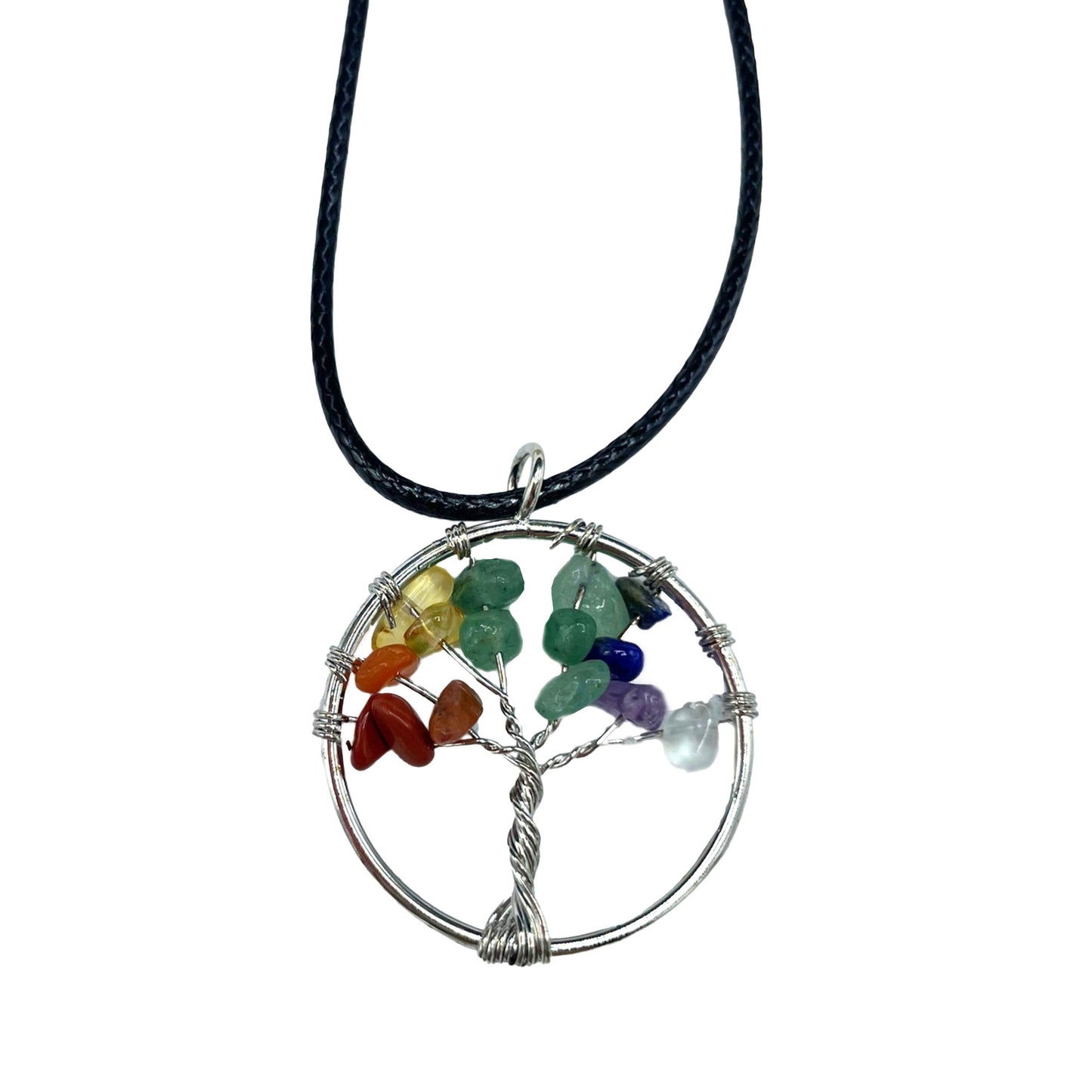 Tree of Life Pendant - Crystal Chip Necklace