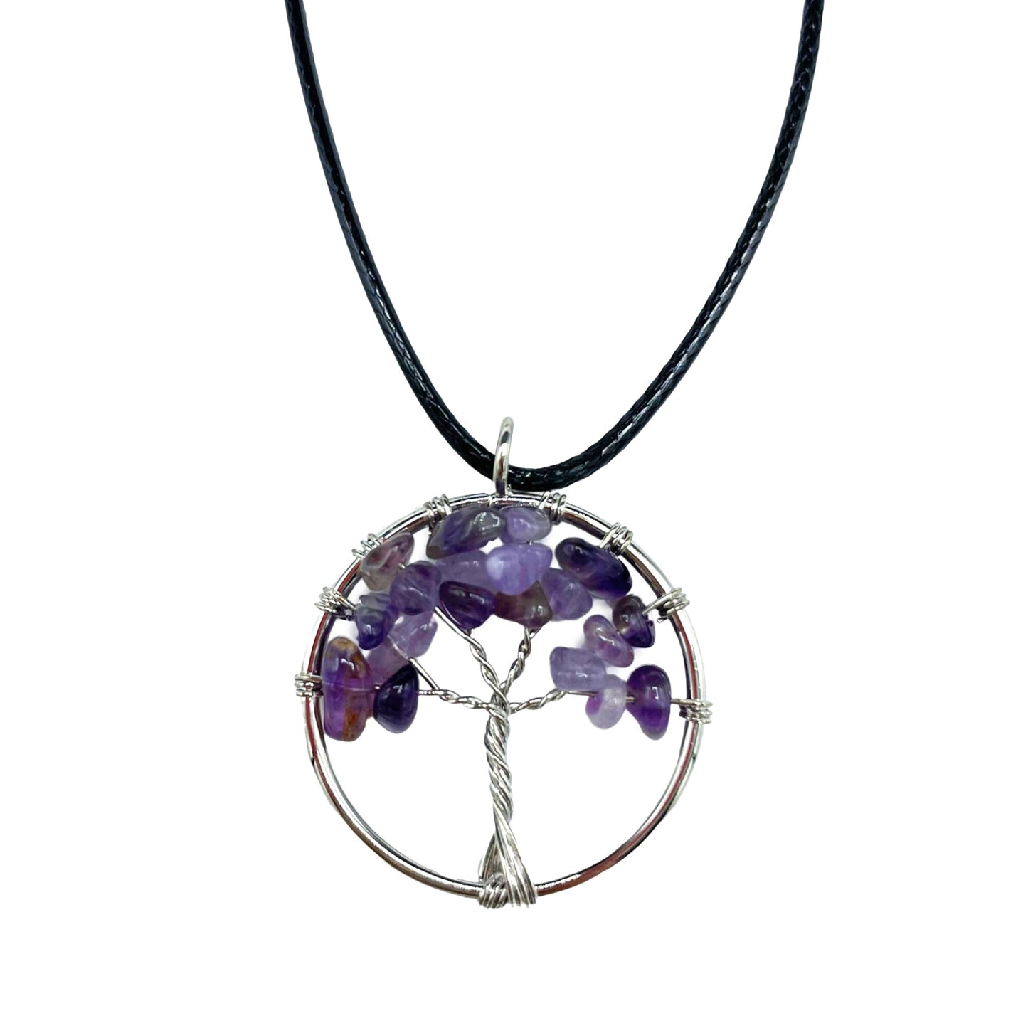 Tree of Life Pendant - Crystal Chip Necklace