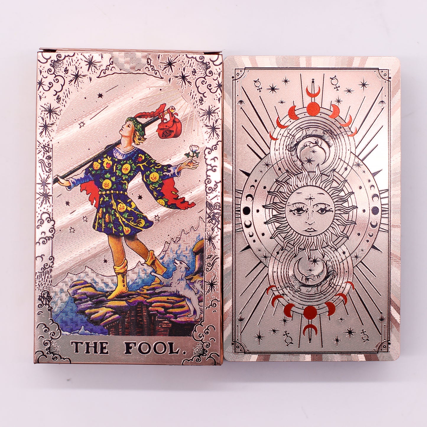 Rose Gold Foil Tarot Card Set - Moon Phase