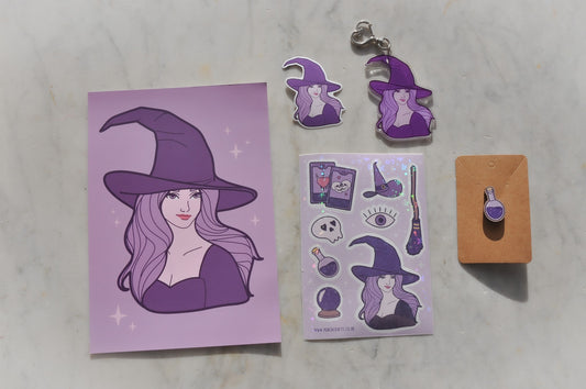 Witchy Vibes Wooden Potion Pin Badge