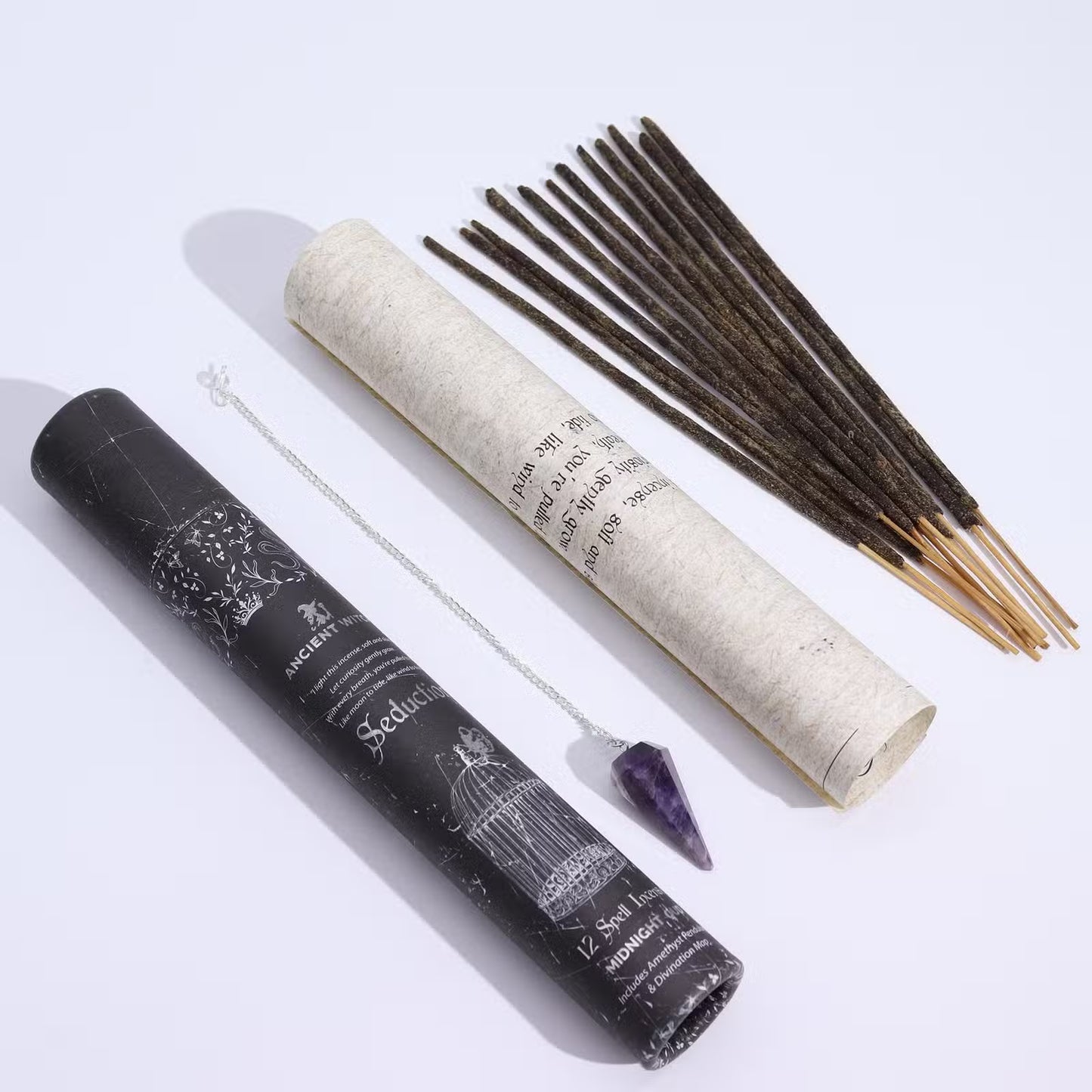 Incense & Divination Set - Seduction - Amethyst Pendulum
