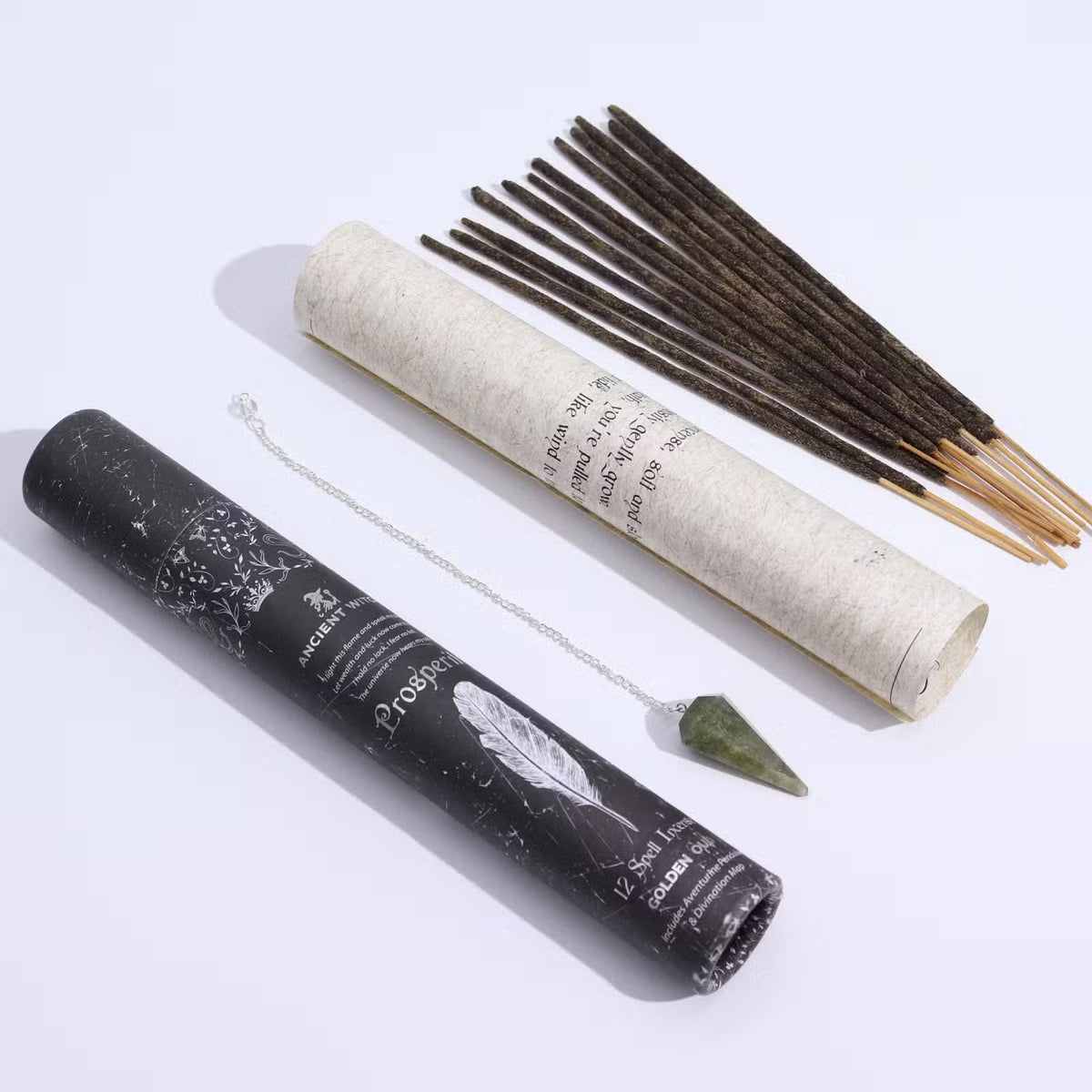 Incense & Divination Set - Prosperity - Aventurine Pendulum