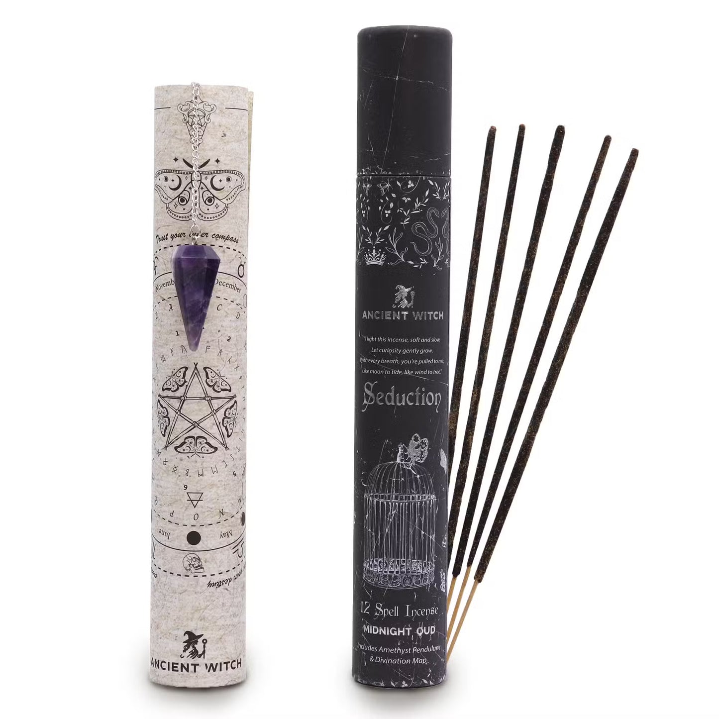 Incense & Divination Set - Seduction - Amethyst Pendulum