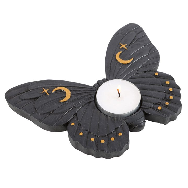 Black Moth Tea Light Candle Holder