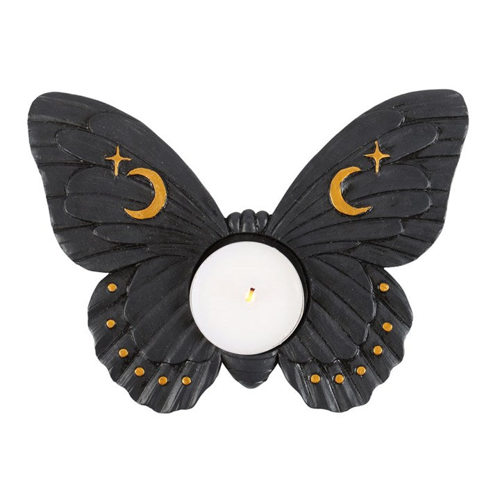 Black Moth Tea Light Candle Holder