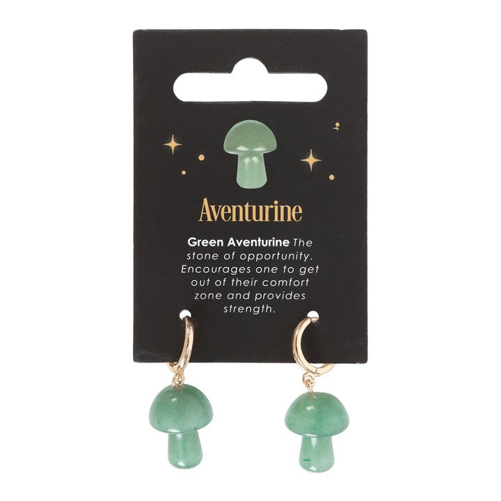 Crystal Aventurine Mushroom Earrings