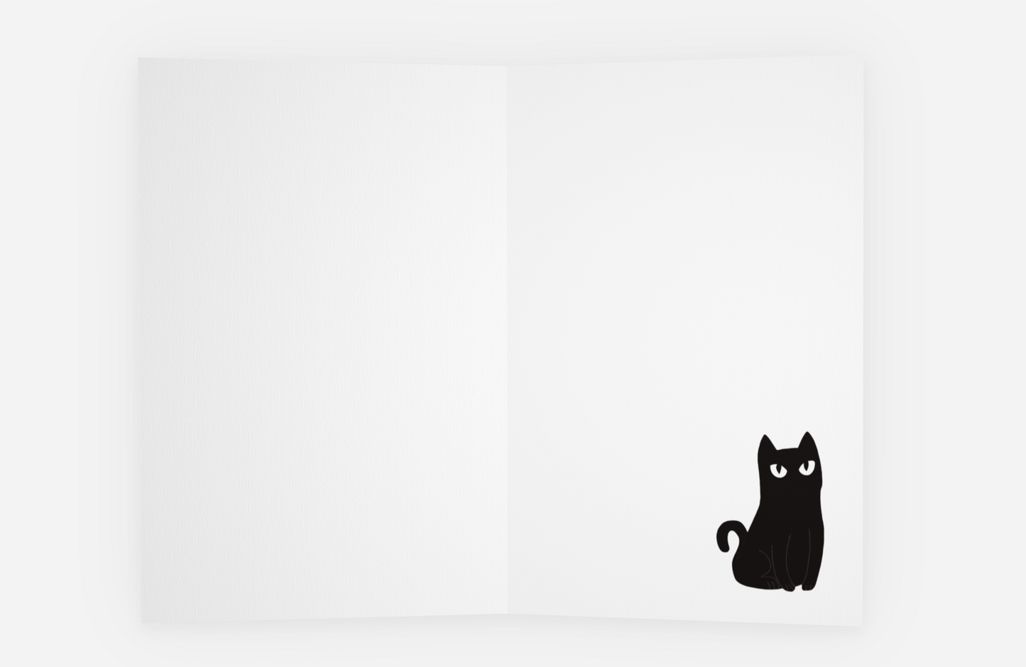 Autumn Black Cat Greetings Card