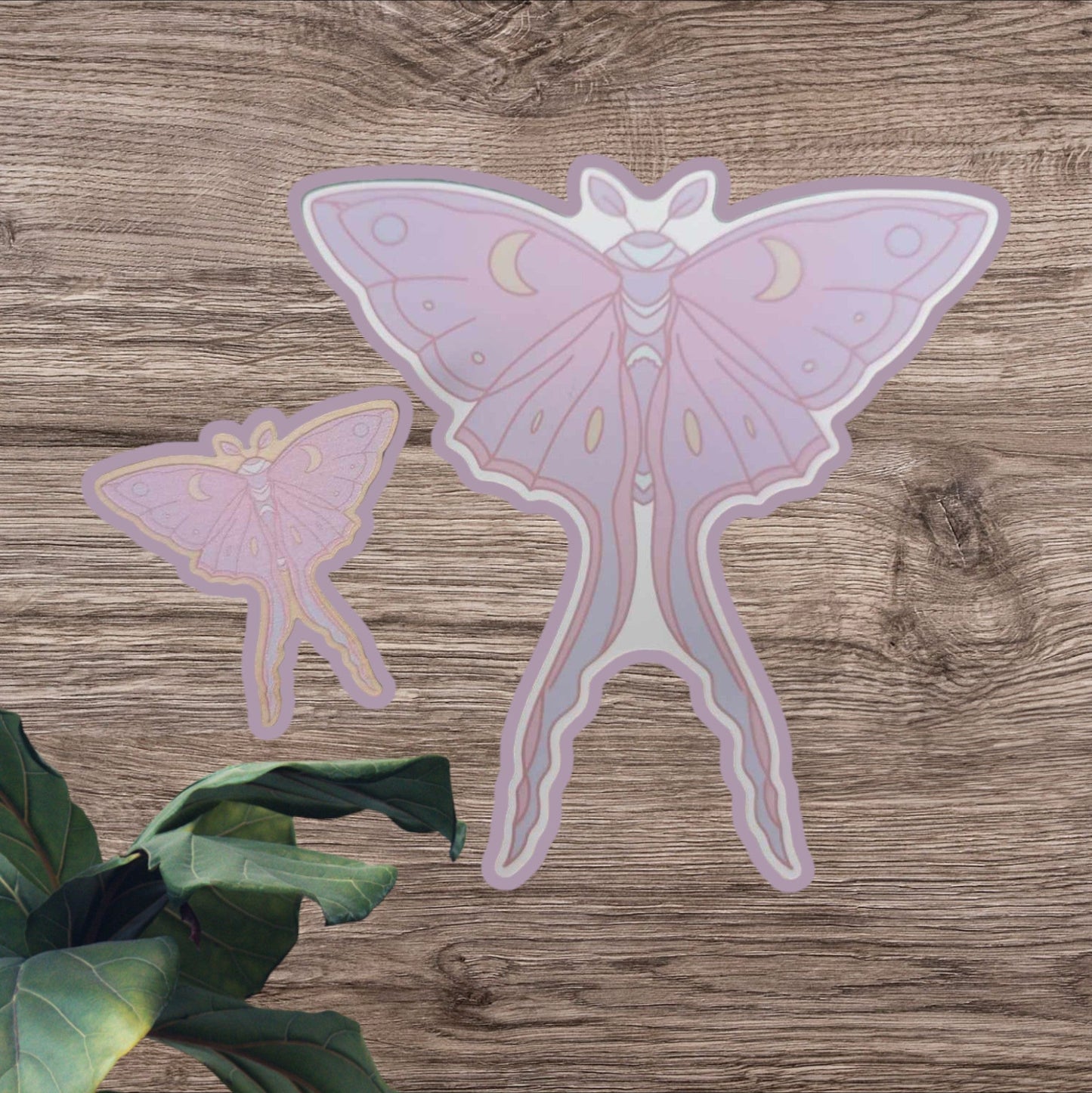 Wooden Lunar Moth Pin Badge