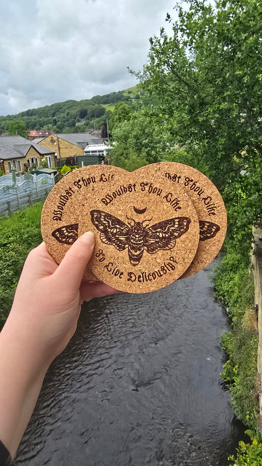 The Witch Death Moth Cork Coaster