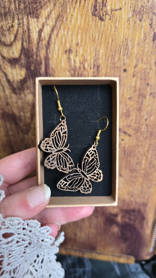 Handmade Butterfly Wooden Earrings